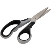 Тупоконечные ножницы Attache Graphite 195 мм с пластиковыми прорезиненными анатомическими ручками, цвет чёрно-серый 880872