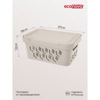 Универсальный ящик Econova Deluxe с крышкой, 270х190х120 мм, 4,6 л светло-бежевый 433205534