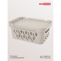 Универсальный ящик Econova Deluxe с крышкой, 270х190х120 мм, 4,6 л светло-бежевый 433205534