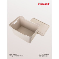 Универсальный ящик Econova Luxe с крышкой, 380х276х220 мм, 18 л светло-бежевый 433205834