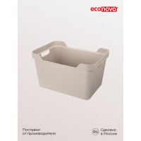 Универсальный ящик Econova Luxe с крышкой, 380х276х220 мм, 18 л светло-бежевый 433205834