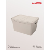 Универсальный ящик Econova Luxe с крышкой, 380х276х220 мм, 18 л светло-бежевый 433205834