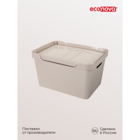 Универсальный ящик Econova Luxe с крышкой, 380х276х220 мм, 18 л светло-бежевый 433205834