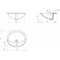 Раковина Cersanit CALLA 54 встраиваемая в столешницу, 1 отверстие S-UM-Cl/1-w