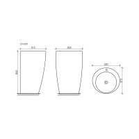 Умывальник Ceramicanova моноблок, 1 отверстие под смеситель CN1807