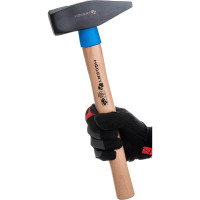 Слесарный молоток HOEGERT TECHNIK кованый, 2000 г, с деревянной рукояткой HT3B020