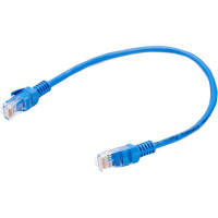 Патч-корд ExeGate UTP-RJ45-RJ45-5e-0,3M-BL, UTP, cat.5e, 0.3м, синий 258667