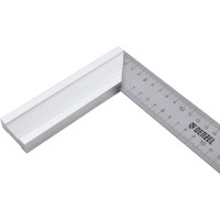 Угольник Denzel нержавеющая сталь, градуировка, алюминиевое основание, 250 мм 32396