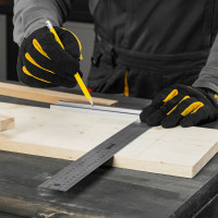 Угольник Denzel нержавеющая сталь, градуировка, алюминиевое основание, 400 мм 32398