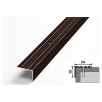 Порог угловой алюминиевый (24х18 мм; 0.9 м; декоративный; дуб венге) Лука УТ000003052