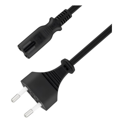 Кабель питания 5bites IEC-320-C7 - CEE 7/16 восьмерка 220V сечение 2x0.50мм2 VDE 1м PC305-10A