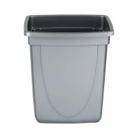 Корзина для бумаг Стамм 12 л, цельная с вращающейся крышкой, серый металлик КР92