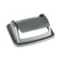 Корзина для бумаг Стамм 12 л, цельная с вращающейся крышкой, серый металлик КР92