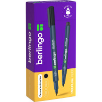 Маркер перманентный Berlingo "Multiline PE100" черный, пулевидный, 1мм, 12 шт. PM6324