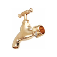 Водоразборный кран FRESSO короткий излив, ручка вентиль, 1/2", латунь 554-086