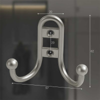 Крючок MF R15, 2-х рожковый, никель матовый 10812v