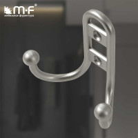 Крючок MF R15, 2-х рожковый, никель матовый 10812v