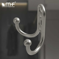 Крючок MF R15, 2-х рожковый, никель матовый 10812v