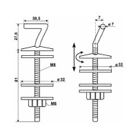 Комплект креплений для унитаза Wirquin из нержавеющей стали 10981439