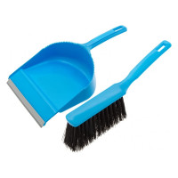 Набор Palisad Home совок с кромкой 330x225 мм и щетка-сметка 285 мм, голубой 933105