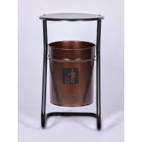 Уличная урна ПРОФМЕТСТИЛЬ металлическая, коричневый металлик, с крышкой 391