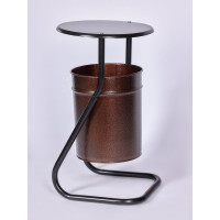 Уличная урна ПРОФМЕТСТИЛЬ металлическая, коричневый металлик, с крышкой 391