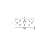 Секретерная петля MF L80, W30, хром 50141 7917v