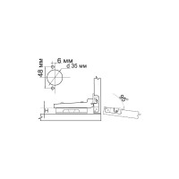 Вкладная петля MF 91370.082 Clip-on с доводчиком 9551v