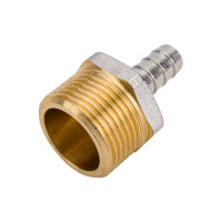 Штуцер (внешняя резьба 3/4" - елочка 10 мм; латунь никелированная) SANTRADE 1431