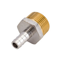 Штуцер (внешняя резьба 3/4" - елочка 10 мм; латунь никелированная) SANTRADE 1431