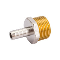 Штуцер (внешняя резьба 3/4" - елочка 10 мм; латунь никелированная) SANTRADE 1431