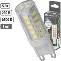 Светодиодная лампа TDM ELECTRIC G9-5 Вт-230 В-6500 К, SMD, 16x49 мм SQ0340-0224