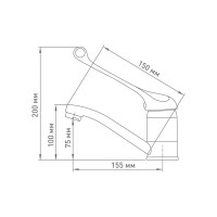 Смеситель для раковины/мойки Mix&Fix Йота локтевой, одноручный излив 150 мм тов-206549