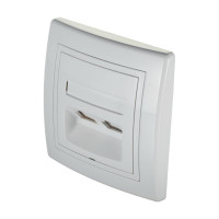 Телефонная розетка Aling-conel PRESTIGE 2xRJ12 6/4 Cat3, белая 613.00 113060