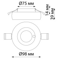 Встраиваемый влагозащищенный светильник NOVOTECH GU10 50W WATER 370798