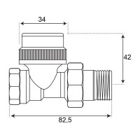 Термостатический клапан СТМ ТЕРМО прямой, 3/4" CARTVS34