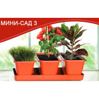 Набор горшков с поддоном Darel Plastic 5 0440 МИНИ САД 3 шт., 33 см, терракотовый 039224