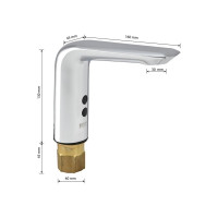 Смеситель сенсорный для раковины, латунный корпус, цвет ХРОМ. Brimix 088