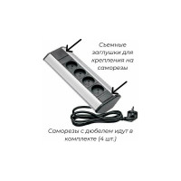 Угловой блок розеток Inrior на 4 EURO розетки, ODEN-04-80