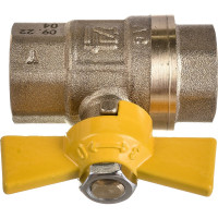 Шаровой кран STI для газа Ду15 Ру16 муфтовый (муфта-муфта) бабочка 3681