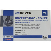 Набор метчиков и плашек Debever Machining Solutions М5 - М12, 24 предмета, метрическая резьба DB-S-TDM5024