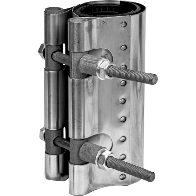 Ремонтный хомут ВЗПА свертная муфта из нержавеющей стали, Ду 65, ОД 75-83, L=200 РА-00148