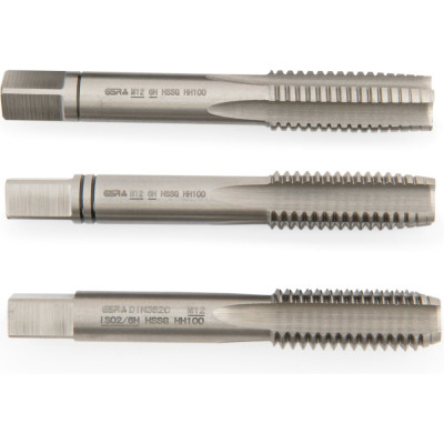 Ручные метчики GSR M12х1,75 HSSG DIN352 6H набор 3 шт для глухих и сквозных отверстий  B00105250