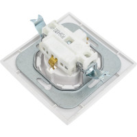 Розетка Bylectrica 1-местная, скрытая установка, с заземляющим контактом, серия ПРОВАНС квадрат, белый РС16-0302