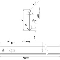 Садовый пластиковый бордюр Gidrolica 10000x20x100 мм, с отверстиями 7303