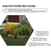 Садовый пластиковый бордюр Gidrolica 10000x20x100 мм, с отверстиями 7303