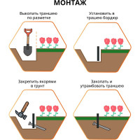 Садовый пластиковый бордюр Gidrolica 10000x20x100 мм, с отверстиями 7303