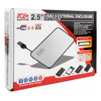 Внешний корпус AgeStar USB 2.0 2,5" SATA, сталь+пластик,черн,безвинт.констр, SUB2A8 (BLACK)