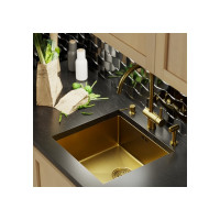 Мойка для подстольного монтажа MIXLINE PRO 45x42х20 см, толщина 3 мм, выпуск 3 1/2, с сифоном, золото 548566