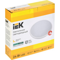 Светильник IEK LED ДПБ 3005 24Вт, IP54, 4000K, круг, белый LDPB0-3005-24-4000-K01